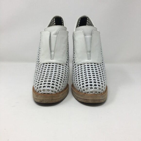 Balenciaga Mesh Leather Booties Short Boots 39 Stacked Heels 5 Inches Authentic - Picture 3 of 13